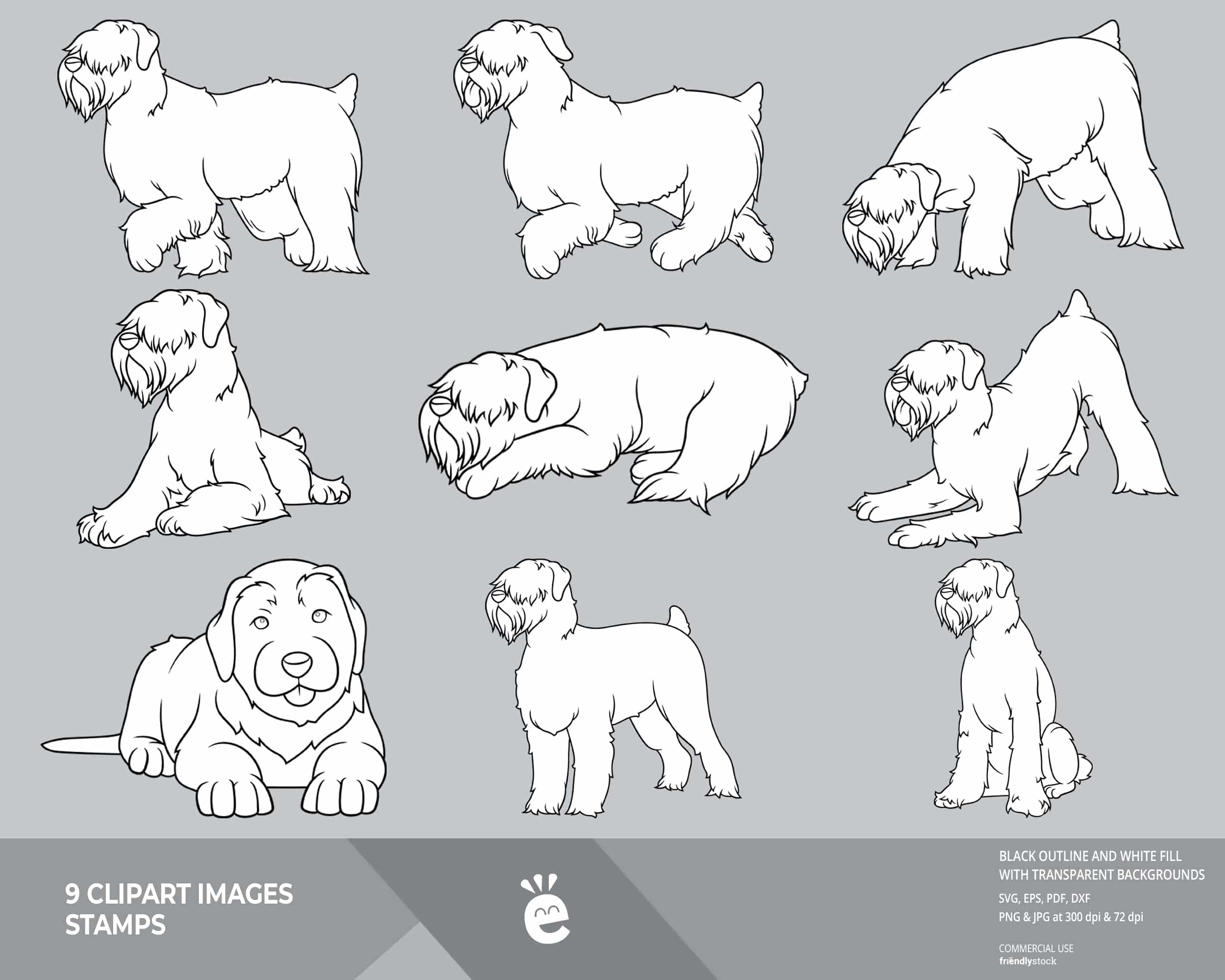 Russian Terrier - Stamps With Transparency