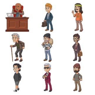People collection. PNG - JPG and infinitely scalable vector EPS - on white or transparent background.