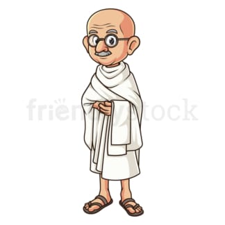 Cartoon mahatma gandhi. PNG - JPG and vector EPS file formats (infinitely scalable). Image isolated on transparent background.