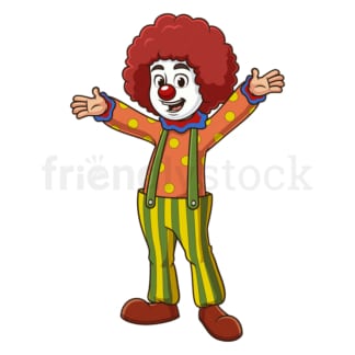 Clown cheering. PNG - JPG and vector EPS (infinitely scalable).