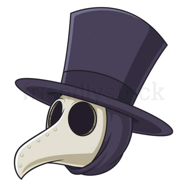 Cartoon plague doctor head. PNG - JPG and vector EPS file formats (infinitely scalable). Image isolated on transparent background.