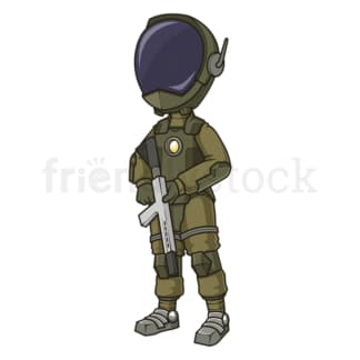 Futuristic soldier. PNG - JPG and vector EPS file formats (infinitely scalable). Image isolated on transparent background.