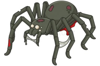 Cartoon zombie spider. PNG - JPG and vector EPS file formats (infinitely scalable). Image isolated on transparent background.