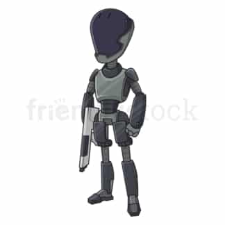 Cyborg soldier. PNG - JPG and vector EPS file formats (infinitely scalable). Image isolated on transparent background.