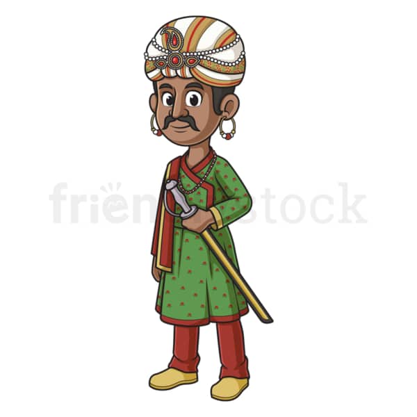 Cartoon akbar the great. PNG - JPG and vector EPS file formats (infinitely scalable). Image isolated on transparent background.