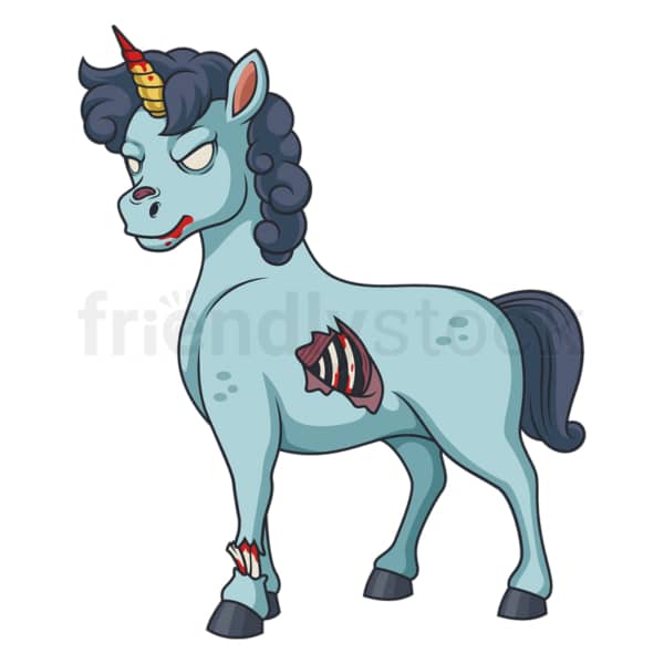 Cartoon zombie unicorn. PNG - JPG and vector EPS file formats (infinitely scalable). Image isolated on transparent background.