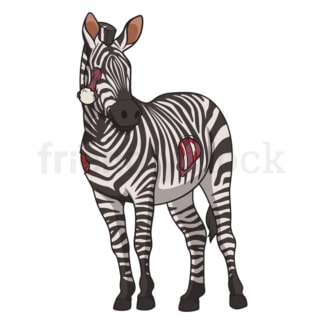 Cartoon zombie zebra. PNG - JPG and vector EPS file formats (infinitely scalable). Image isolated on transparent background.