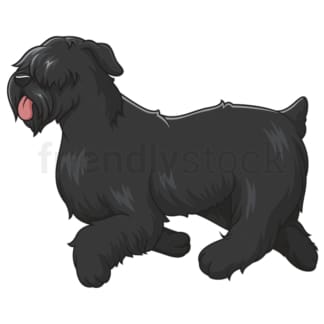 Black russian terrier running. PNG - JPG and vector EPS (infinitely scalable).