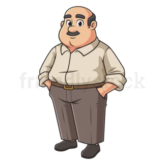 Chubby middle-aged man. PNG - JPG and vector EPS (infinitely scalable).