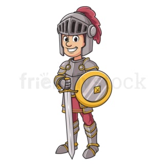 Medieval knight in armor. PNG - JPG and vector EPS file formats (infinitely scalable). Image isolated on transparent background.