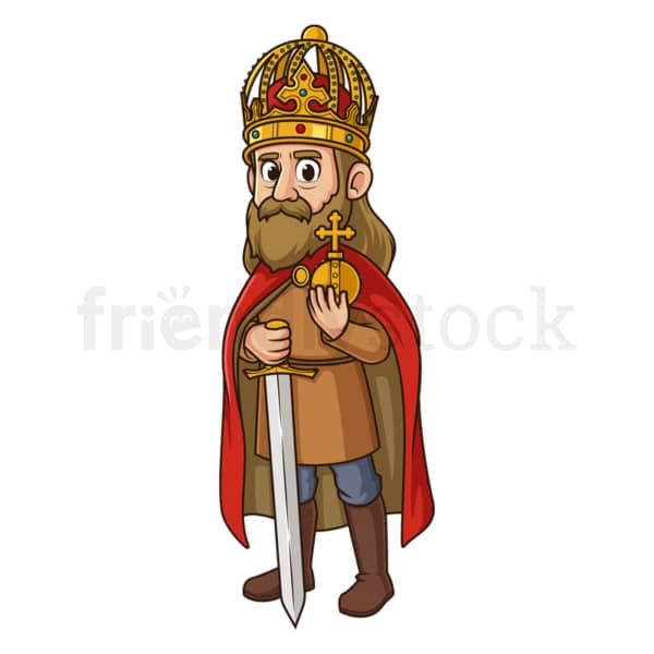 Cartoon charlemagne. PNG - JPG and vector EPS file formats (infinitely scalable). Image isolated on transparent background.