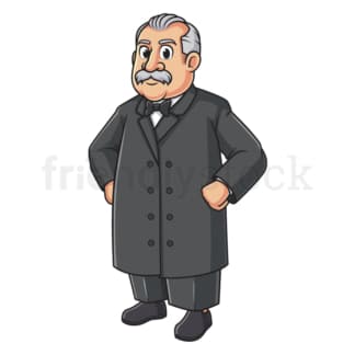 Cartoon grover cleveland. PNG - JPG and vector EPS file formats (infinitely scalable). Image isolated on transparent background.
