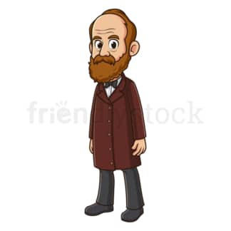 Cartoon james a garfield. PNG - JPG and vector EPS file formats (infinitely scalable). Image isolated on transparent background.