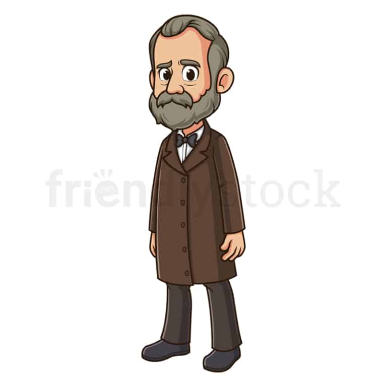 Cartoon Ulysses S Grant Vector Illustration Clip Art Graphic
