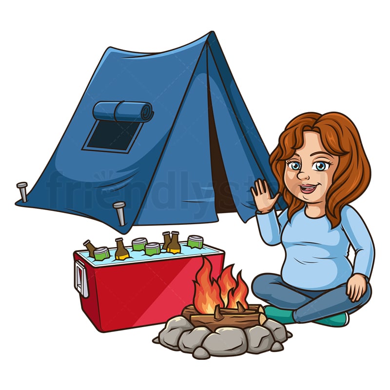 girl camping clip art