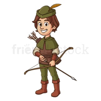 Robin hood with arrow. PNG - JPG and vector EPS file formats (infinitely scalable). Image isolated on transparent background.