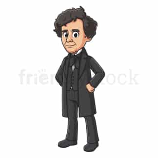 Cartoon franklin pierce. PNG - JPG and vector EPS file formats (infinitely scalable). Image isolated on transparent background.