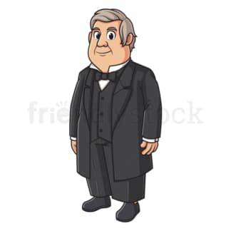 Cartoon millard fillmore. PNG - JPG and vector EPS file formats (infinitely scalable). Image isolated on transparent background.