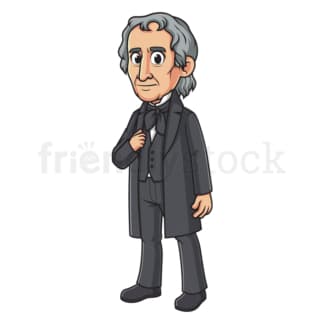 Cartoon john tyler. PNG - JPG and vector EPS file formats (infinitely scalable). Image isolated on transparent background.