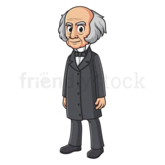 Cartoon martin van buren. PNG - JPG and vector EPS file formats (infinitely scalable). Image isolated on transparent background.