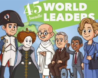 Cartoon world leaders. PNG - JPG and vector EPS file formats (infinitely scalable). Image isolated on transparent background.