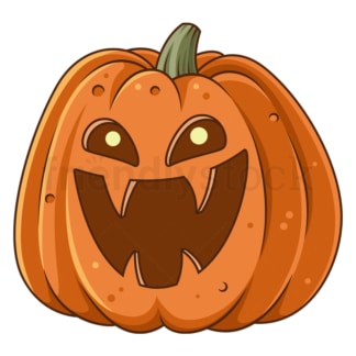 Cartoon pumpkin monster head. PNG - JPG and vector EPS file formats (infinitely scalable). Image isolated on transparent background.
