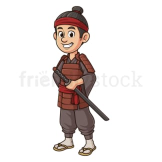 Samurai with katana. PNG - JPG and vector EPS file formats (infinitely scalable). Image isolated on transparent background.