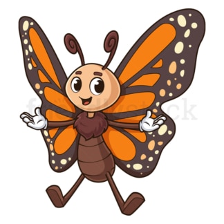 Cartoon cute adult butterfly. PNG - JPG and vector EPS (infinitely scalable).