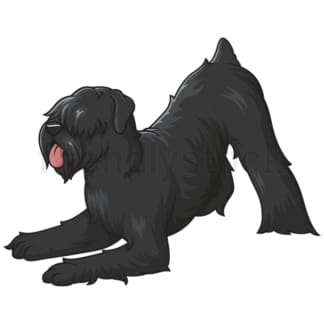 Cartoon playful black russian terrier. PNG - JPG and vector EPS (infinitely scalable).