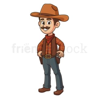 Cowboy with guns. PNG - JPG and vector EPS file formats (infinitely scalable). Image isolated on transparent background.
