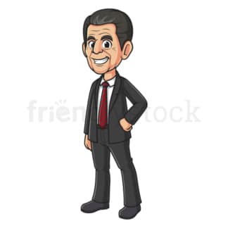 Cartoon ronald reagan. PNG - JPG and vector EPS file formats (infinitely scalable). Image isolated on transparent background.