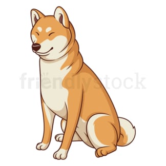 Obedient shiba inu sitting. PNG - JPG and vector EPS (infinitely scalable).