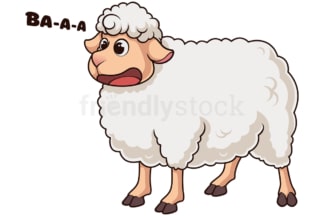 Cartoon sheep baaing. PNG - JPG and vector EPS file formats (infinitely scalable). Image isolated on transparent background.