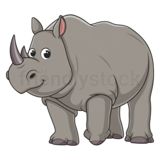 Cartoon rhino with smiling face. PNG - JPG and vector EPS file formats (infinitely scalable). Image isolated on transparent background.