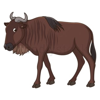 Cartoon wildebeest safari animal. PNG - JPG and vector EPS file formats (infinitely scalable). Image isolated on transparent background.