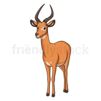 Cartoon impala safari animal. PNG - JPG and vector EPS file formats (infinitely scalable). Image isolated on transparent background.