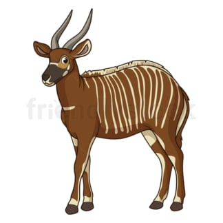 Cartoon bongo antelope safari animal. PNG - JPG and vector EPS file formats (infinitely scalable). Image isolated on transparent background.