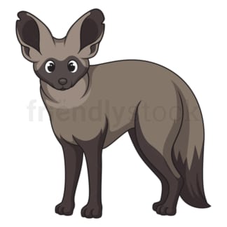 Cartoon box-eared fox safari animal. PNG - JPG and vector EPS file formats (infinitely scalable). Image isolated on transparent background.