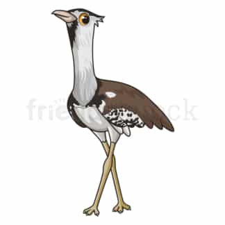 Cartoon kori bustard. PNG - JPG and vector EPS file formats (infinitely scalable). Image isolated on transparent background.