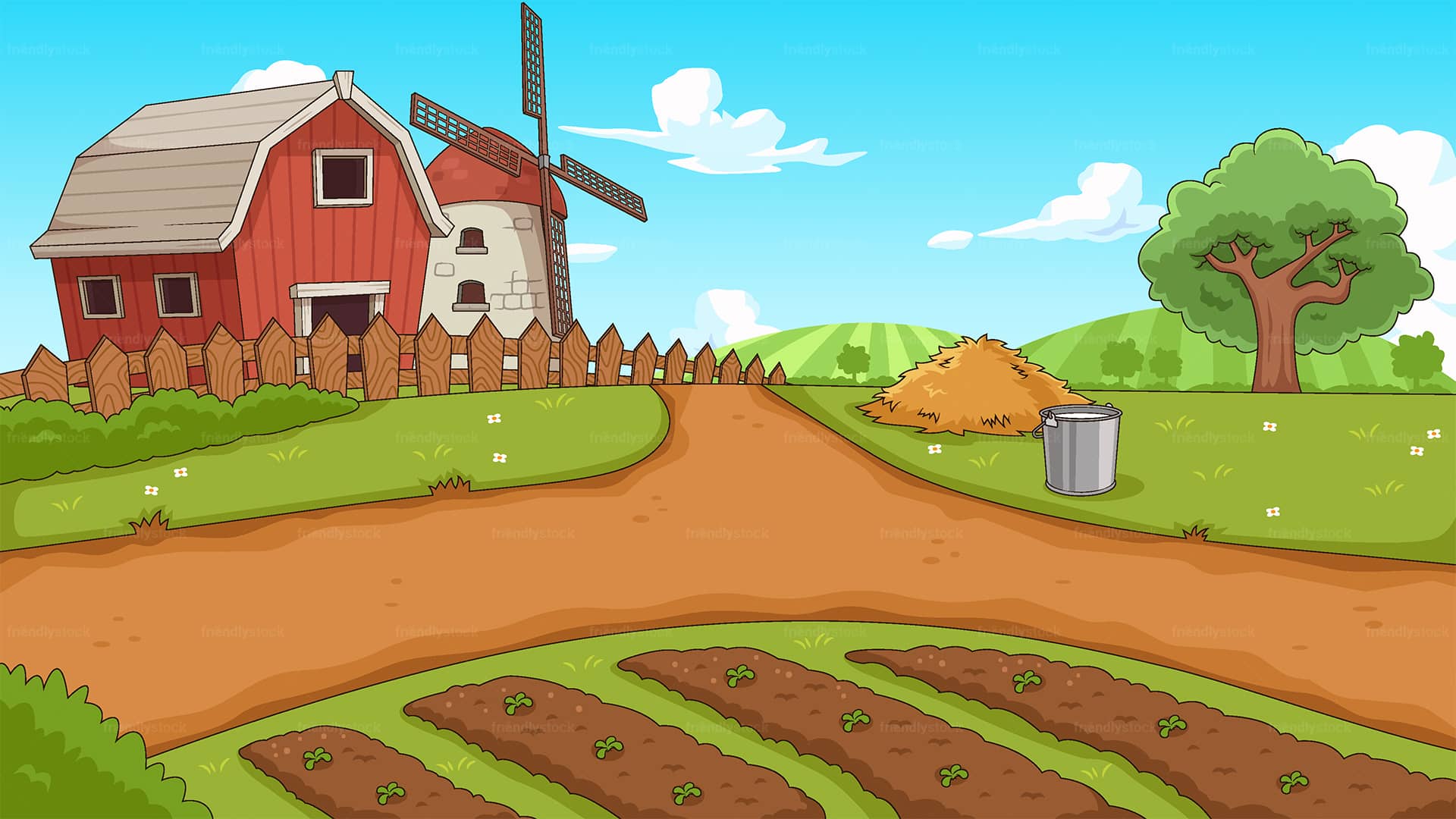 cartoon farm background