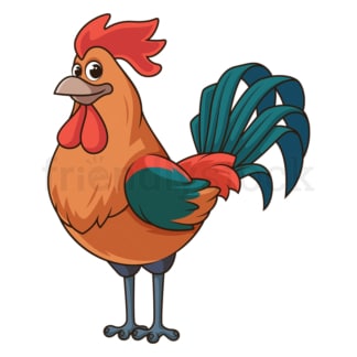 Cartoon colorful rooster. PNG - JPG and vector EPS file formats (infinitely scalable). Image isolated on transparent background.