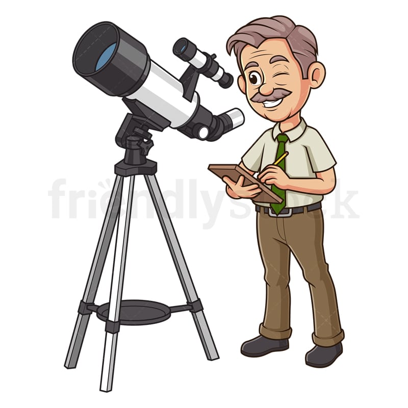 looking through telescope illustration