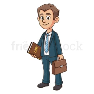 Cartoon lawyer in suit. PNG - JPG and vector EPS file formats (infinitely scalable). Image isolated on transparent background.