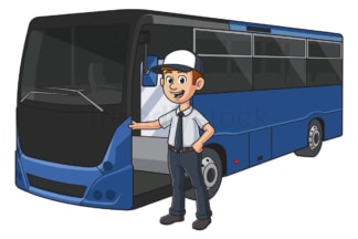 Cartoon bus driver. PNG - JPG and vector EPS file formats (infinitely scalable). Image isolated on transparent background.