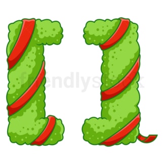 Cartoon christmas square brackets. PNG - JPG and vector EPS file formats (infinitely scalable). Image isolated on transparent background.