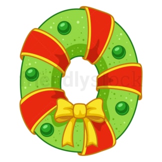Cartoon christmas capital letter o. PNG - JPG and vector EPS file formats (infinitely scalable). Image isolated on transparent background.