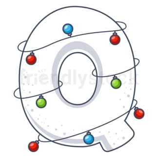 Cartoon christmas capital letter q. PNG - JPG and vector EPS file formats (infinitely scalable). Image isolated on transparent background.