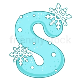 Cartoon christmas capital letter s. PNG - JPG and vector EPS file formats (infinitely scalable). Image isolated on transparent background.