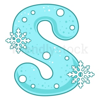 Cartoon christmas lowercase letter s. PNG - JPG and vector EPS file formats (infinitely scalable). Image isolated on transparent background.