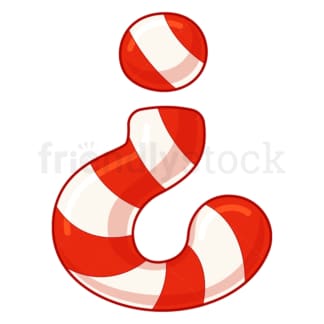 Cartoon christmas spanish question mark. PNG - JPG and vector EPS file formats (infinitely scalable). Image isolated on transparent background.